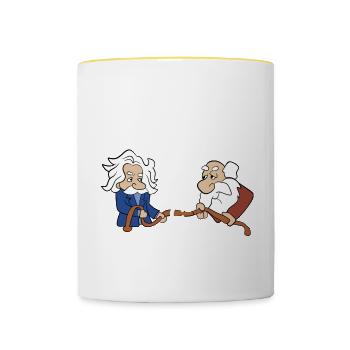 Professeur de mathématiques Phytagoras Gift - Mug contrasté - blanc/jaune - Devant