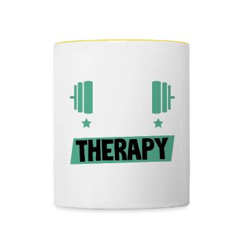 Iron Is My Therapy 6 - Contrasting Mug - white/yellow - Front