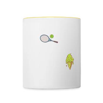 Si vous voulez une portion molle, allez chercher une crème glacée - Mug contrasté - blanc/jaune - Devant