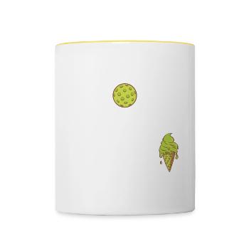 Pickleball If You Want A Soft Serve Go Get Ice - Contrasting Mug - white/yellow - Front