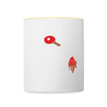Si vous voulez une portion molle, allez chercher de la crème glacée drôle - Mug contrasté - blanc/jaune - Devant