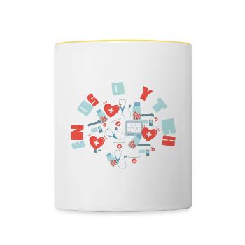 Conceptions uniques d’infirmière d’endoscopie et d’escouade gastro - Mug contrasté - blanc/jaune - Devant
