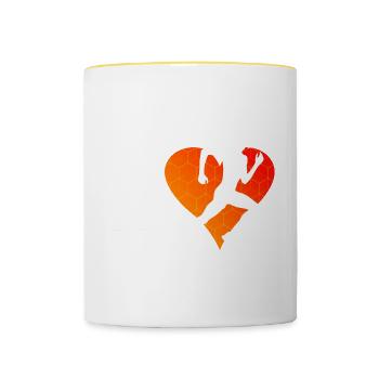 Jogging Homme Running Fond Femme - Mug contrasté - blanc/jaune - Devant