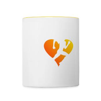 Ski de fond Jogging Femmes Course à pied - Mug contrasté - blanc/jaune - Devant