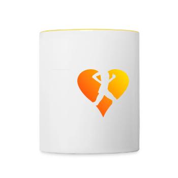 Course à pied, Jogging, Course, Hommes, Fitness, Cross Country - Mug contrasté - blanc/jaune - Devant