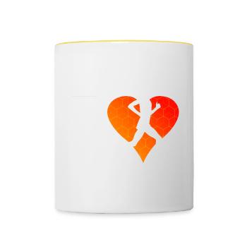 Men's Cross Country Running Running Running - Contrasting Mug - white/yellow - Front