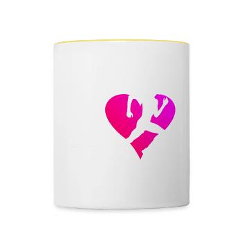 Femme Course Course Course Running Jogging Homme - Mug contrasté - blanc/jaune - Devant