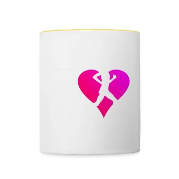 Running Race Running Women Men Fitness - Contrasting Mug - white/yellow - Front