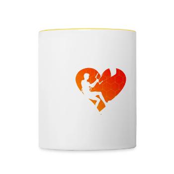 Kiting Men Women Kitesurfing Kite Kitesurfing - Contrasting Mug - white/yellow - Front