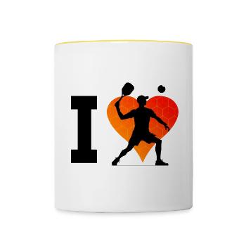 Racquetball games Pickleball Pickleball Pickleball games - Contrasting Mug - white/yellow - Front