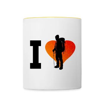 Bouldering Climber Climber Women's Climbing - Contrasting Mug - white/yellow - Front