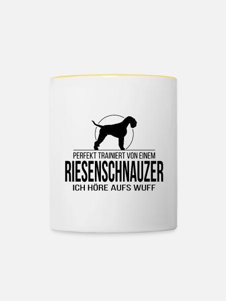 RIESENSCHNAUZER wuff - Tasse zweifarbig - Weiß/Gelb