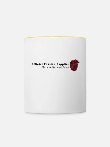 Marokko Fanshirt “Leidenschaft & Herz” - Tasse zweifarbig - Weiß/Gelb