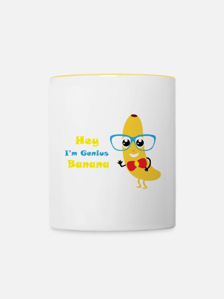 Banane - Tasse zweifarbig - Weiß/Gelb