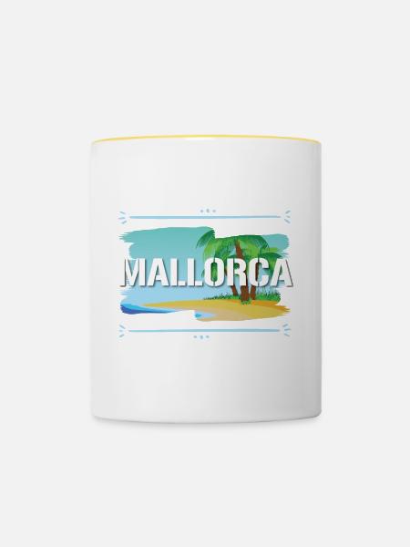 Mallorca - Tasse zweifarbig - Weiß/Gelb