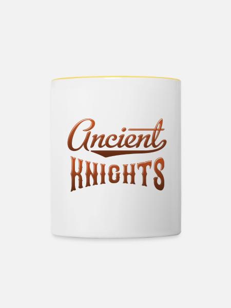 Ancient Knights Ritter - Tasse zweifarbig - Weiß/Gelb