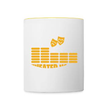 DON'T MAKE ME USE MY THEATER VOICE Geschenke - Tasse zweifarbig - Weiß/Gelb - Vorne