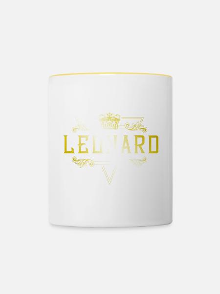 Leonard - Tasse zweifarbig - Weiß/Gelb