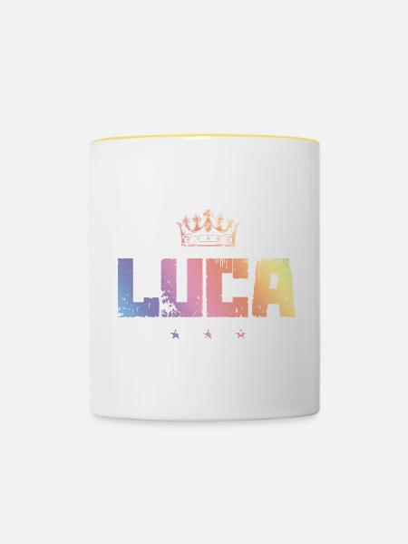 Luca - Tasse zweifarbig - Weiß/Gelb