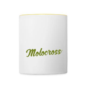 Motocross Dirtbike Dirt Bike Cross Fahrer Braap - Tasse zweifarbig - Weiß/Gelb - Vorne