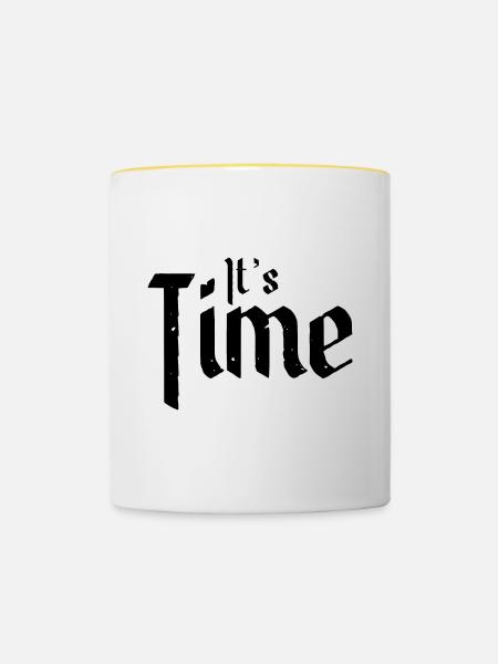 Its Time - Tasse zweifarbig - Weiß/Gelb