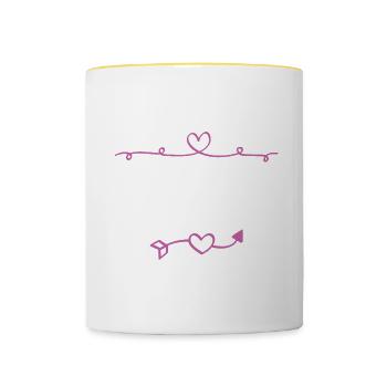 Kevin - Tasse zweifarbig - Weiß/Gelb - Vorne