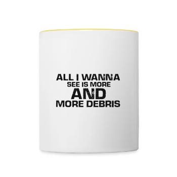 Hausabriss und Renovierungs Design - Tasse zweifarbig - Weiß/Gelb - Vorne