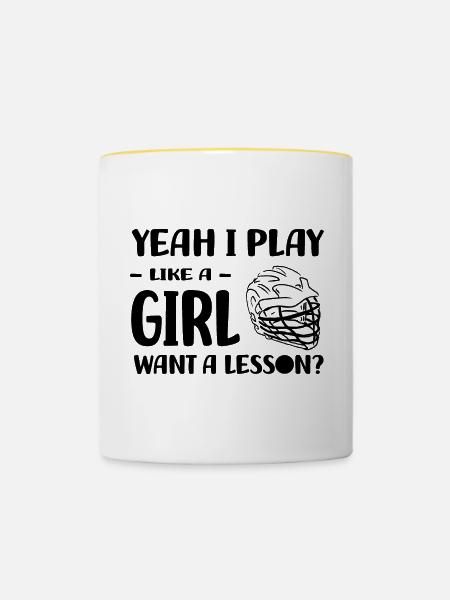 Lacrosse - Tasse zweifarbig - Weiß/Gelb