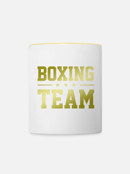 Boxing Team - Tasse zweifarbig - Weiß/Gelb