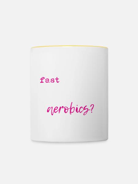 If I Knit Fast Enough, Does It Count As Aerobics 3 - Tasse zweifarbig - Weiß/Gelb