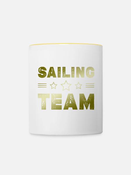 Sailing Team - Tasse zweifarbig - Weiß/Gelb