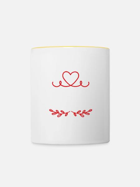 Arthur - Tasse zweifarbig - Weiß/Gelb