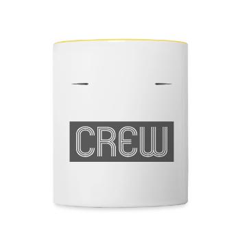 Équipe de course - Mug contrasté - blanc/jaune - Devant