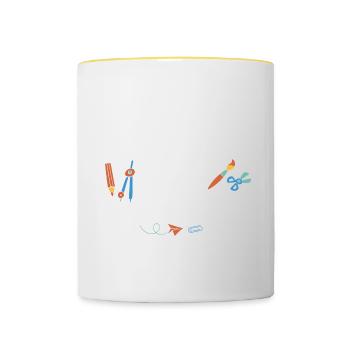 Helping Little Minds Grow One Phonemes At A Time - Contrasting Mug - white/yellow - Front