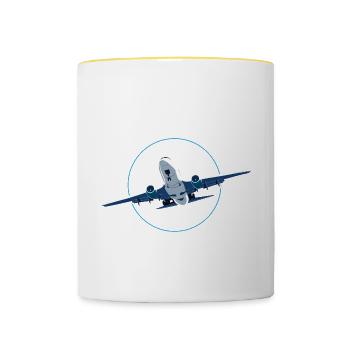 Vacation Trip This Is My Airport Shirt Traveler - Contrasting Mug - white/yellow - Front