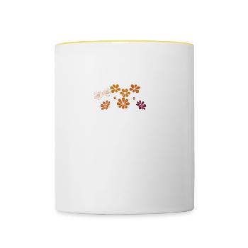 Les livres sont comme les gens, sauf qu’ils sont intéressants 2 - Mug contrasté - blanc/jaune - Devant