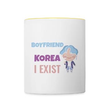 J’ai un petit ami Kpop Idol Fan K Drama Lover I - Mug contrasté - blanc/jaune - Devant