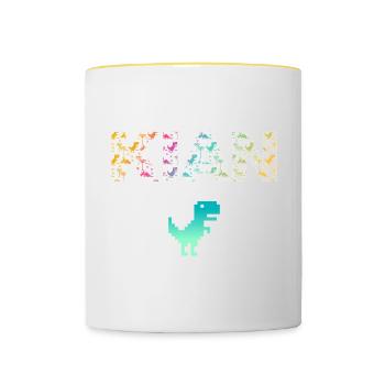 KIAN - Schöner Jungen Name mit Dinosaurier - Tasse zweifarbig - Weiß/Gelb - Vorne