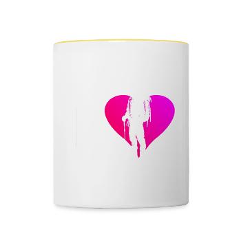 Damen Climber Climbing Kletterer Klettern - Tasse zweifarbig - Weiß/Gelb - Vorne