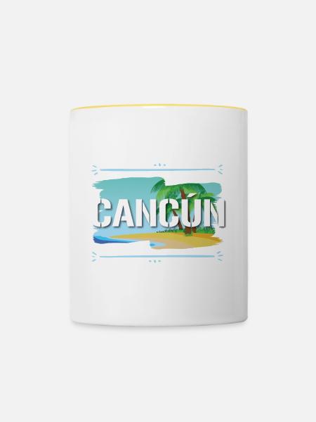 Cancun - Tasse zweifarbig - Weiß/Gelb
