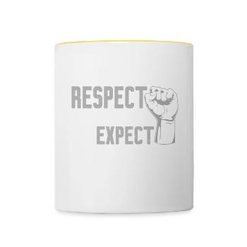 Respectez mon existence ou attendez-vous à ma résistance 9 - Mug contrasté - blanc/jaune - Devant