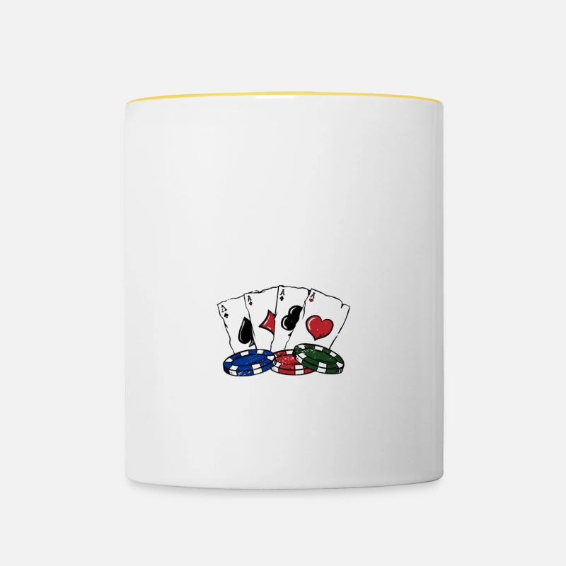 Piss Poor Bluffer Poker Sarcastic Poker Player - Tasse zweifarbig - Weiß/Gelb