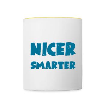 I'll Try Being Nicer If You Try Being Smarter - Contrasting Mug - white/yellow - Front