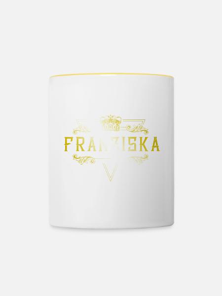Franziska - Tasse zweifarbig - Weiß/Gelb