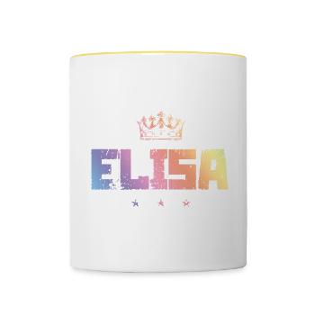 TEST ELISA - Mug contrasté - blanc/jaune - Devant