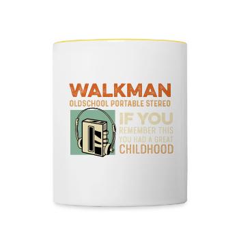 Great Childhood Musician Gift - Contrasting Mug - white/yellow - Front