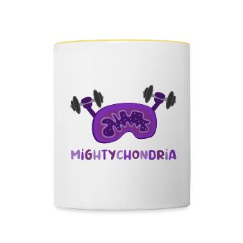 Mitochondrien Wissenschaftler Biologie Geschenk - Tasse zweifarbig - Weiß/Gelb - Vorne