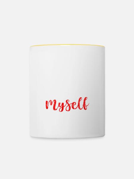 I'd Rather Date Myself 3 - Tasse zweifarbig - Weiß/Gelb