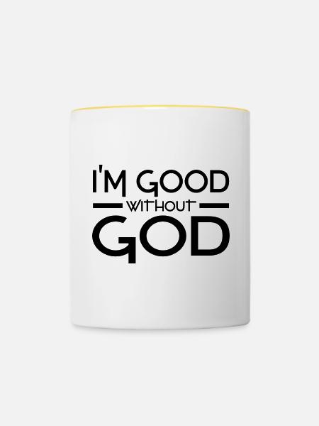 Anti Religion Geschenke - Tasse zweifarbig - Weiß/Gelb