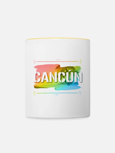 Cancun - Tasse zweifarbig - Weiß/Gelb
